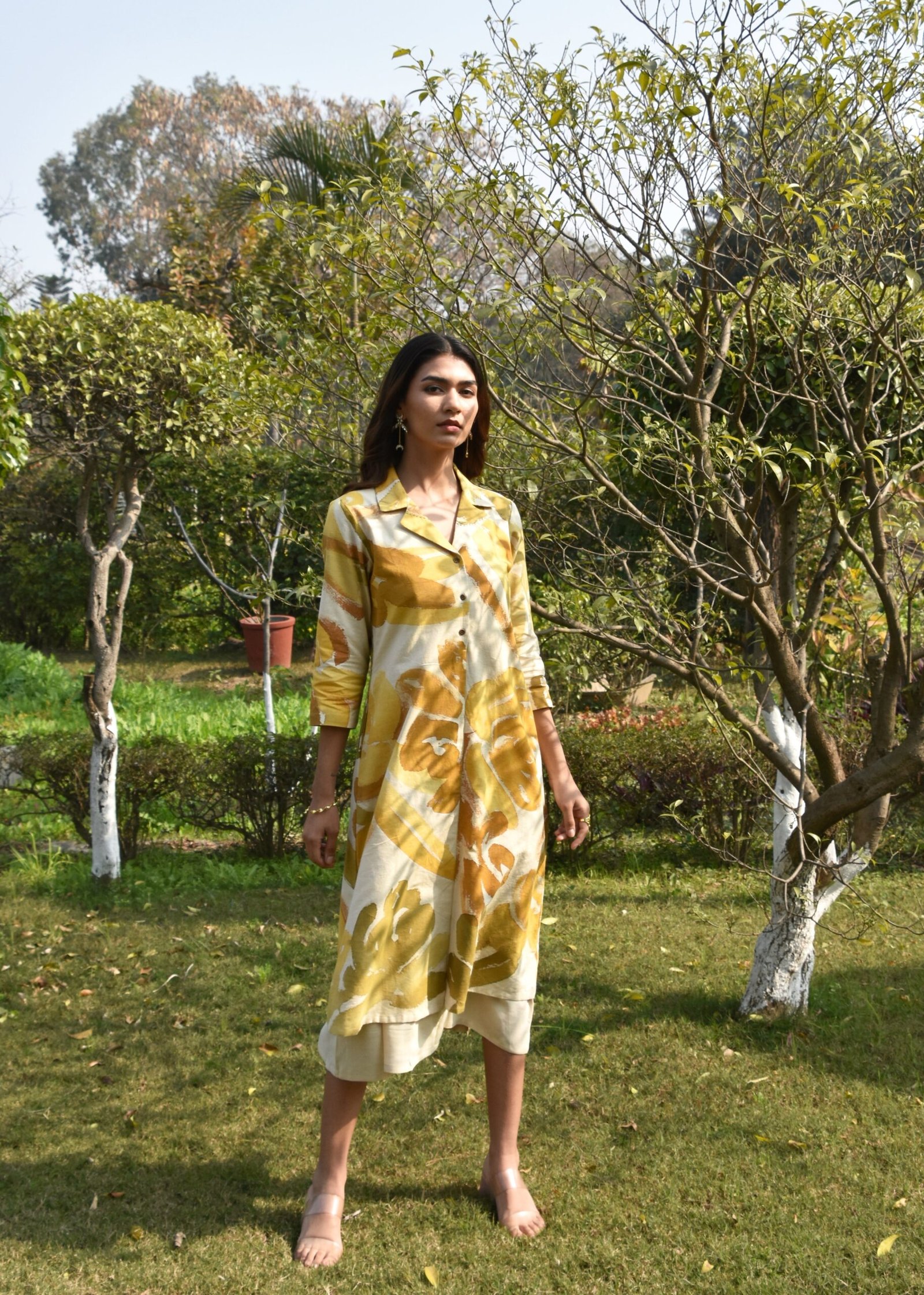 Sunny Strokes Collar Dress